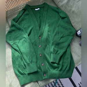 Artizia Tna Green Cotton Button Down Cardigan Sweater Size 2 Fits like a Large